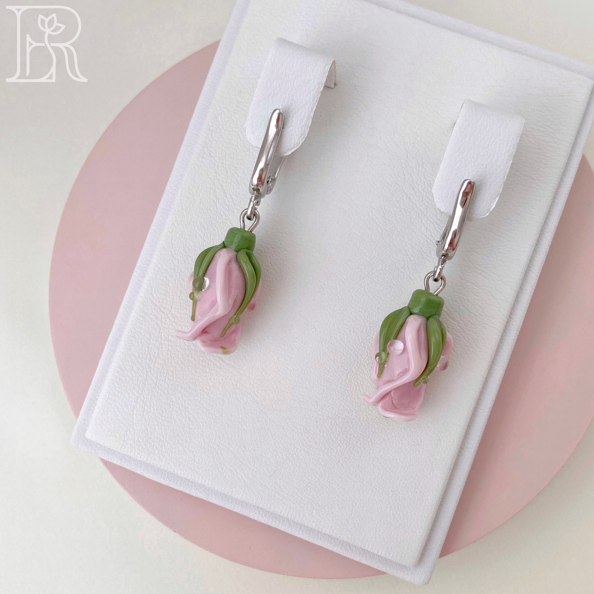 Серьги Розочки (розовый)