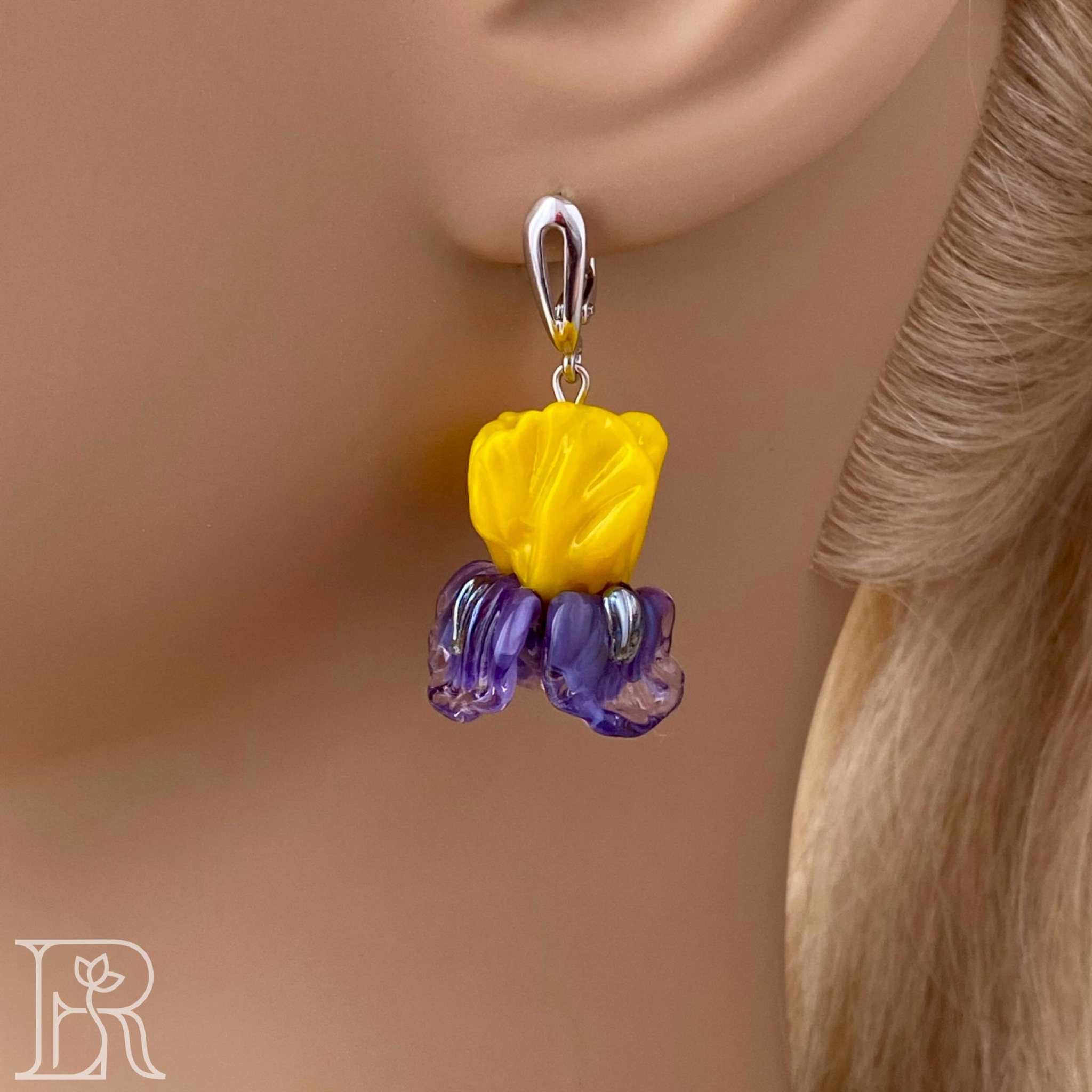 Серьги Ирисы (желтый) фото 2
